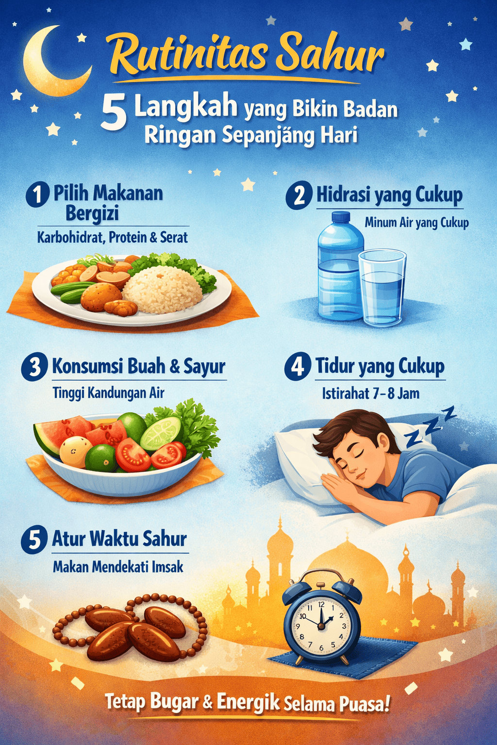 Rutinitas Sahur 5 Langkah yang Bikin Badan Ringan Sepanjang Hari
